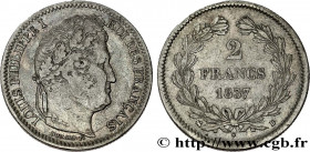LOUIS-PHILIPPE I
Type : 2 francs Louis-Philippe 
Date : 1837 
Mint name / Town : Rouen 
Quantity minted : 255661 
Metal : silver 
Millesimal fineness ...