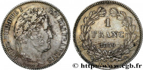 LOUIS-PHILIPPE I
Type : 1 franc Louis-Philippe, couronne de chêne 
Date : 1839 
Mint name / Town : Bordeaux 
Quantity minted : 47735 
Metal : silver 
...