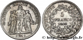 II REPUBLIC
Type : 5 francs Hercule, IIe République 
Date : 1848 
Mint name / Town : Bordeaux 
Quantity minted : 428.147 
Metal : silver 
Diameter : 3...