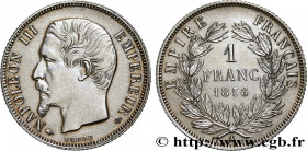 SECOND EMPIRE
Type : 1 franc Napoléon III, tête nue 
Date : 1856 
Mint name / Town : Paris 
Quantity minted : 1173348 
Metal : silver 
Millesimal fine...