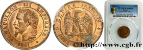 SECOND EMPIRE
Type : Deux centimes Napoléon III, tête laurée, buste définitif 
Date : 1861 
Mint name / Town : Paris 
Quantity minted : 4.981.557 
Met...
