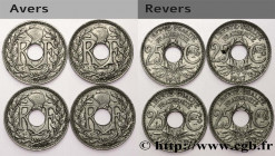 III REPUBLIC
Type : Lot de quatre 25 centimes Lindauer, Cmes souligné 
Date : 1917 
Quantity minted : 65.038 
Metal : nickel 
Diameter : 24  mm
Orient...
