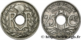 III REPUBLIC
Type : 25 centimes Lindauer, Flan magnétique 
Date : 1932 
Quantity minted : 30363976 
Metal : copper nickel 
Diameter : 24  mm
Orientati...
