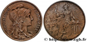 III REPUBLIC
Type : 10 centimes Daniel-Dupuis, Flan Mat 
Date : 1898 
Metal : bronze 
Diameter : 30  mm
Orientation dies : 6  h.
Weight : 10,00  g.
Ed...