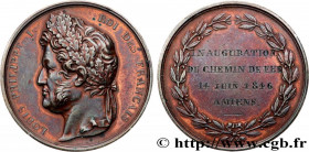 LOUIS-PHILIPPE I
Type : Médaille, Inauguration du chemin de fer à Amiens 
Date : 1846 
Mint name / Town : 80 - Amiens 
Metal : bronze 
Diameter : 36,5...
