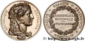 SECOND REPUBLIC
Type : Médaille, Assemblée nationale législative, Citoyen Alexis de Tocqueville 
Date : (1849) 
Metal : silver 
Diameter : 51  mm
Engr...