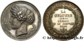 INSURANCES
Type : La Culture 
Date : 1856 
Metal : silver 
Diameter : 37  mm
Orientation dies : 12  h.
Weight : 20,65  g.
Edge : Lisse + poinçon Abeil...