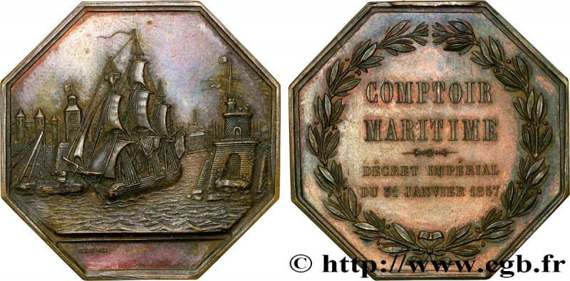 INSURANCES
Type : Le Comptoir maritime 
Date : 1857 
Metal : copper 
Diameter : ...