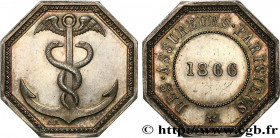 INSURANCES
Type : ASSUREURS PARISIENS 
Date : 1866 
Metal : silver 
Diameter : 25  mm
Orientation dies : 12  h.
Weight : 8,75  g.
Edge : Lisse 
Punche...