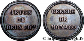 CASINOS AND GAMES
Type : CERCLE DE MONACO 
Date : 1860 
Metal : silver plated bronze 
Diameter : 28  mm
Orientation dies : 12  h.
Weight : 5,6  g.
Edg...