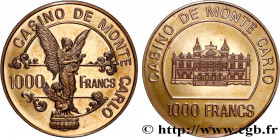 CASINOS AND GAMES
Type : Casino de MONTE CARLO - 1000 FRANCS 
Date : 1979 
Metal : gold 
Millesimal fineness : 500  ‰
Diameter : 32  mm
Orientation di...