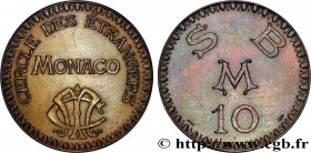 CASINOS AND GAMES
Type : CERCLE DES ETRANGERS 
Date : n.d. 
Metal : bronze-aluminium 
Millesimal fineness : 500  ‰
Diameter : 33  mm
Orientation dies ...