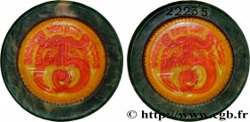 CASINOS AND GAMES
Type : SBM Monaco - 5 
Date : n.d. 
Metal : plastic 
Diameter : 31  mm
Orientation dies : 12  h.
Weight : 2  g.
Edge : Lisse 
Rarity...