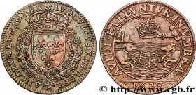 LOUIS XIII THE JUST
Date : 1627 
Metal : red copper 
Diameter : 26  mm
Orientation dies : 2  h.
Weight : 4,78  g.
Obverse legend : LVDOVICVS XIII D G ...