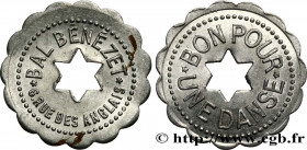FEASTS AND COINS MINTED FOR BALLS
Type : BON POUR UNE DANSE 
Date : n.d. 
Mint name / Town : Paris 
Metal : nickel-zinc 
Diameter : 21,40  mm
Orientat...