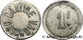 MILITARY JETONS, TOKENS AND COINS
Type : 1 FRANC 
Date : n.d. 
Metal : aluminium 
Diameter : 25  mm
Orientation dies : 12  h.
Weight : 1,06  g.
Rarity...