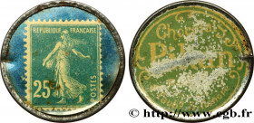 POSTAGE STAMPS AS CURRENCY
Type : Timbre 25 Centimes 
Date : n.d. 
Mint name / Town : Paris 
Metal : iron 
Diameter : 32,5  mm
Orientation dies : 12  ...