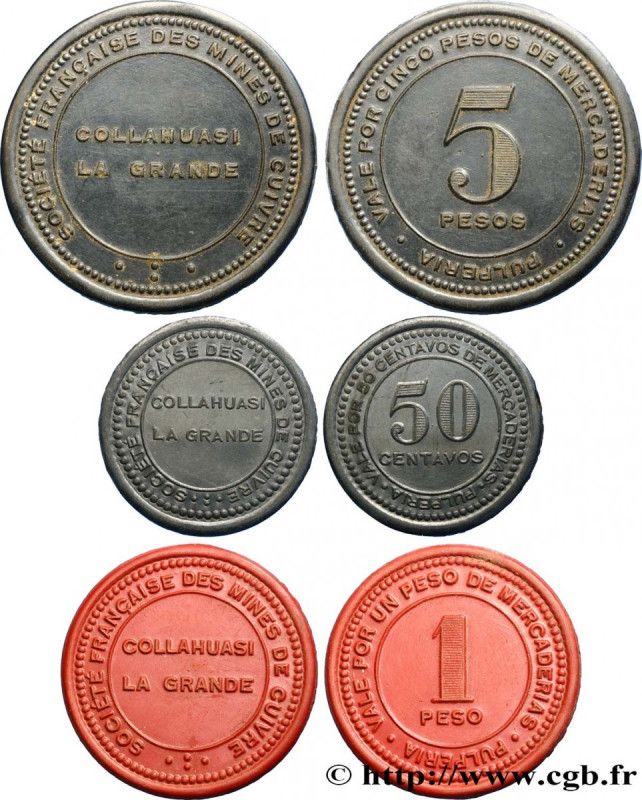 MINES AND FORGES
Type : 50 Centavos, 1 Peso et 5 Pesos 
Date : (1912 - 1923) 
Da...