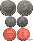 MINES AND FORGES
Type : 50 Centavos, 1 Peso et 5 Pesos 
Date : (1912 - 1923) 
Date : n.d. 
Mint name / Town : Collahuasi - Chili 
Metal : vulcanite 
D...