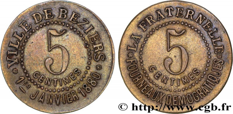 TOWNS AND TOWN HALLS
Type : 5 Centimes 
Date : n.d. 
Mint name / Town : Béziers ...