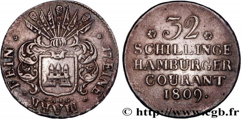GERMANY - TERRITORY OF HAMBURG 
Type : 32 schillings, 2e type 
Date : 1809 
Mint...