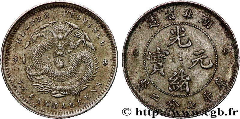CHINA
Type : 7,2 Candareens (10 Cents) Province de Hu-Peh 
Date : (1895-1907) 
Q...