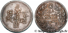 CHINA - SINKIANG PROVINCE
Type : 5 Miscals AH1321 
Date : 1903 
Quantity minted : - 
Metal : silver 
Diameter : 31  mm
Orientation dies : 6  h.
Weight...