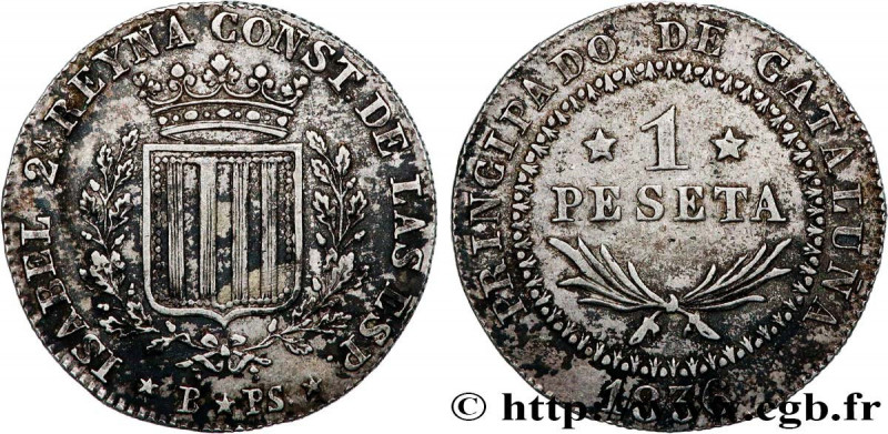 SPAIN - BARCELONA
Type : 1 Peseta Isabelle II 
Date : 1836 
Mint name / Town : B...