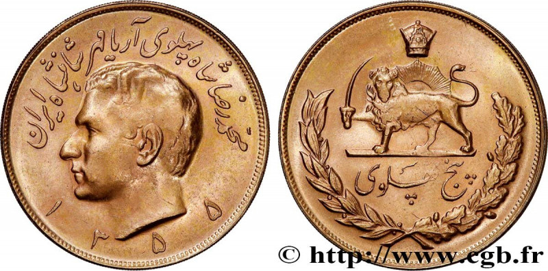 IRAN
Type : 5 Pahlavi Shah Mohammad Reza Pahlavi SH 1355 
Date : (1976) 
Quantit...