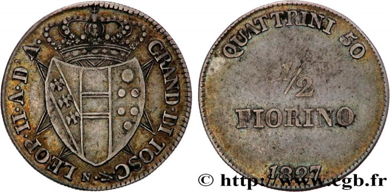 ITALY - TUSCANY
Type : 1/2 Florin Grand Duché de Toscane 
Date : 1827 
Mint name...