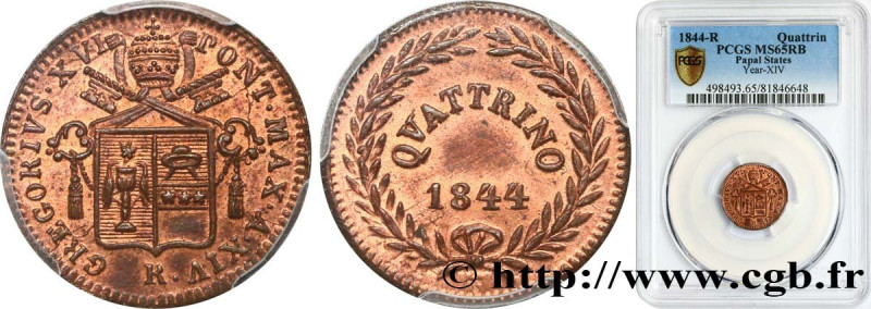 VATICAN - GREGORY XVI
Type : 1 Quattrino an XIV 
Date : 1844 
Mint name / Town :...