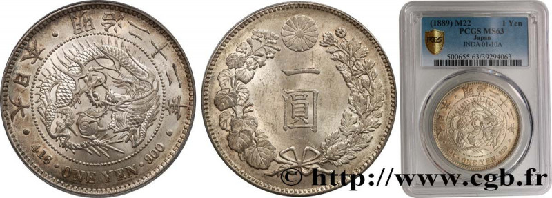 JAPAN
Type : 1 Yen type II dragon an 22 Meiji 
Date : (1889) 
Quantity minted : ...