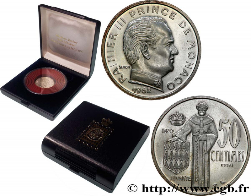 MONACO
Type : Essai de 50 Centimes argent prince Rainier III de Monaco 
Date : 1...