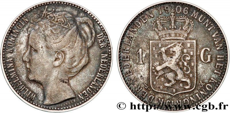 NETHERLANDS
Type : 1 Gulden Wilhelmina 
Date : 1906 
Mint name / Town : Utrecht ...