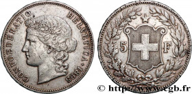 SWITZERLAND - CONFEDERATION OF HELVETIA
Type : 5 Francs Helvetia 
Date : 1895 
Mint name / Town : Berne 
Quantity minted : 46000 
Metal : silver 
Mill...