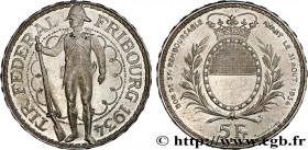 SWITZERLAND
Type : 5 Francs, monnaie de Tir, Fribourg 
Date : 1934 
Mint name / Town : Le Locle 
Quantity minted : 40000 
Metal : silver 
Millesimal f...