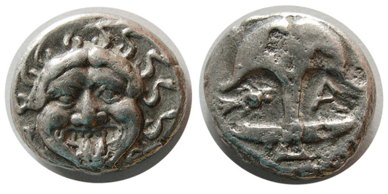 THRACE, Apollonia Pontika. Mid-late 4th century BC. AR Drachm (3.360 gm; 13 mm)....