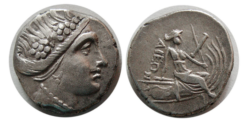 EUBOIA, Histiaia. 3rd-2nd centuries BC. AR Tetrobol (1.72 gm; 13 mm). Wreathed h...