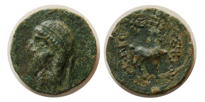 KINGS of PARTHIA. Mithradates I. 164-132 BC. Æ chalkos (2.36 gm; 17 mm). S11.6 M...