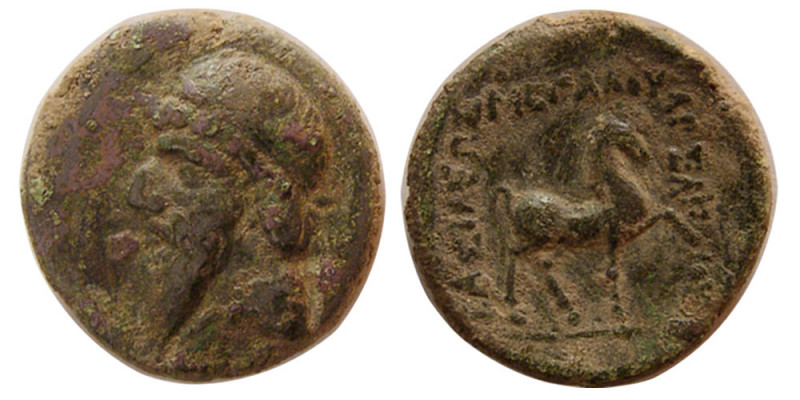 KINGS of PARTHIA. Mithradtes I. 164-132 BC. Æ (2.44 gm; 15 mm). Well struck on a...