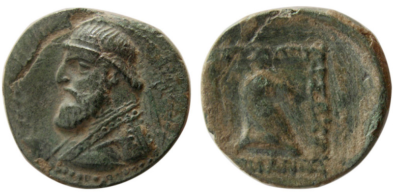 KINGS of PARTHIA. Mithradates II. 121-91 BC. Æ dichalkous (4.50 gm; 18 mm). Ecba...