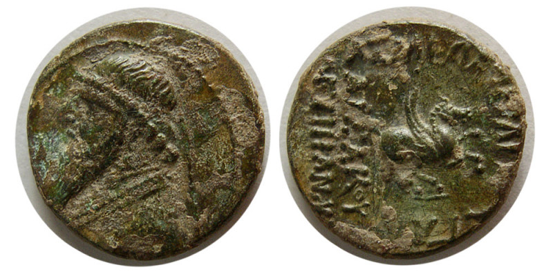 KINGS of PARTHIA. Mithradates II. 121-91 BC. Æ tetrachalkos (2.76 gm; 15 mm). S2...
