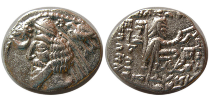 KINGS of PARTHIA. Phraates IV. 38-2 BC. AR Drachm (3.86 gm; 20 mm). Laodicea min...