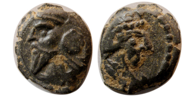 KINGS of PARTHIA. Vologases V (AD 191-208). Æ dichalkos (1.98 gm; 14 mm). S87.27...