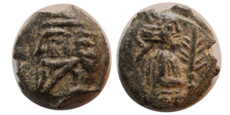 KINGS of PARTHIA. Vologases VI (AD 208-228). Æ dichalkos (1.58 gm; 10 mm). S88.2...