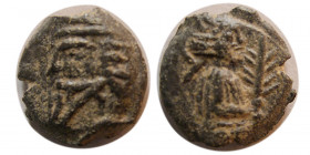 KINGS of PARTHIA. Vologases VI (AD 208-228). Æ dichalkos