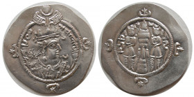 SASANIAN KINGS. Ardashir III. second crown. 628-630 AD. Silver Drachm.