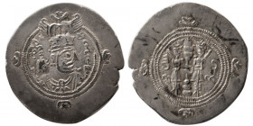 SASANIAN KINGS. Yazdgird III. AD. 632-651. Silver Drachm. SK mint, Year 11.