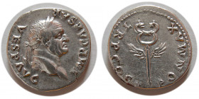 ROMAN EMPIRE. Vespasian. 69-79 AD. AR Denarius.