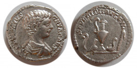 ROMAN EMPIRE. Geta, as Caesar. 198-209 AD. AR Denarius.